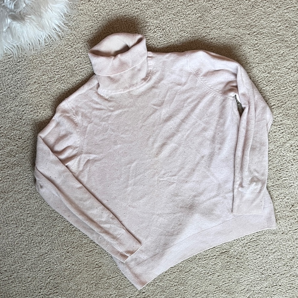 Pure Cashmere Pink Turtleneck Sweater